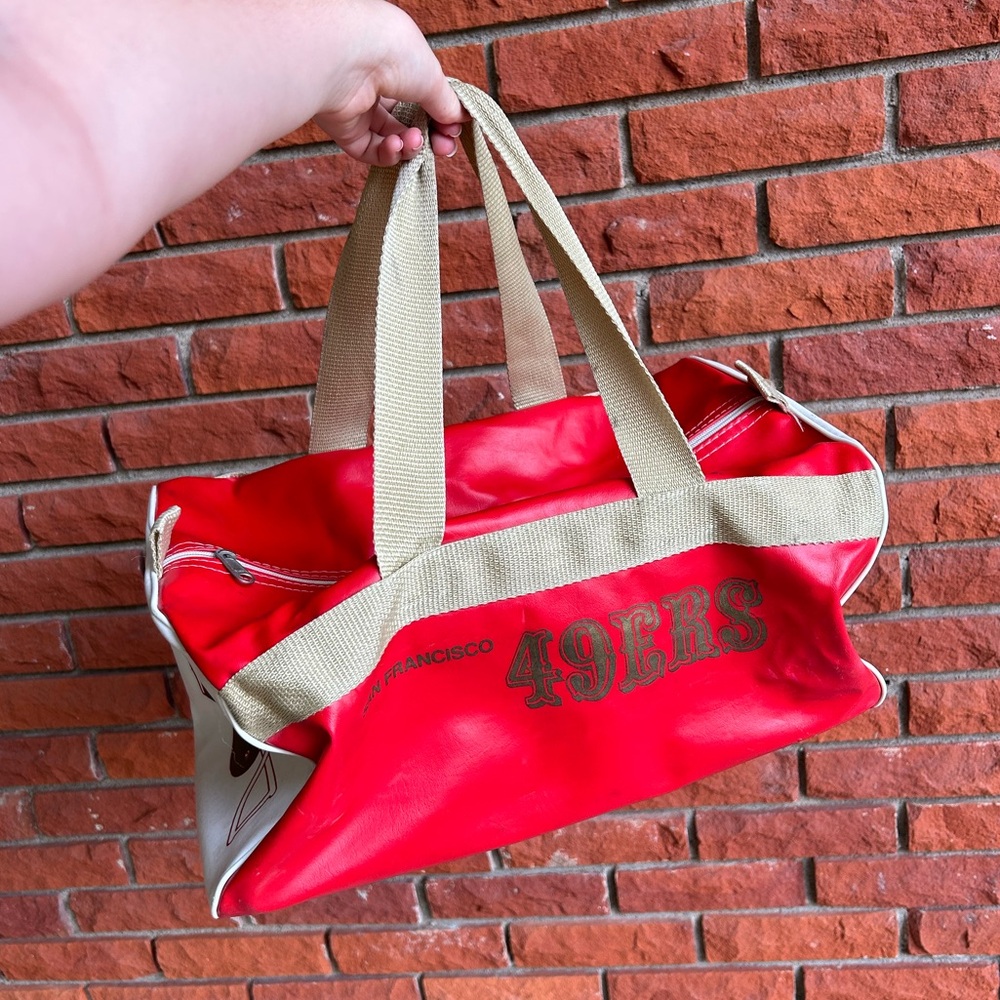 San Francisco 49’ers vintage leather duffle bag